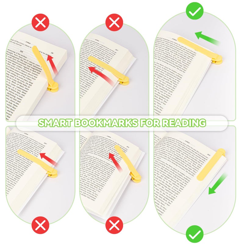 PICcircuit 6 PCS Automatic Bookmark  Smart Bookmarks for Women Men Book Accessories Silicone Book Mark Bible Book Markers Book Marks for Reading Book Lovers Gifts Bookish Gifts Birthday Party Favors for Kids  C - Image 5